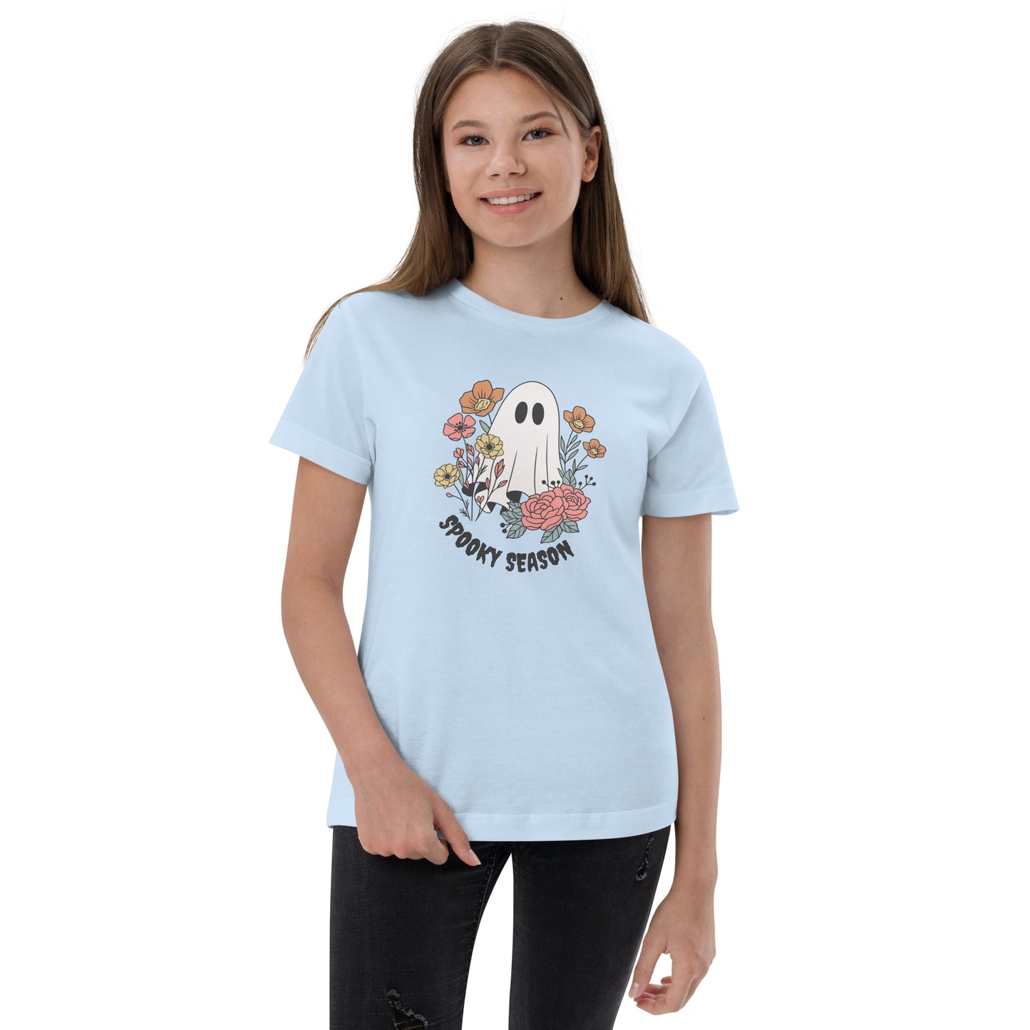 Youth Halloween Spooky Season Ghost T-Shirt