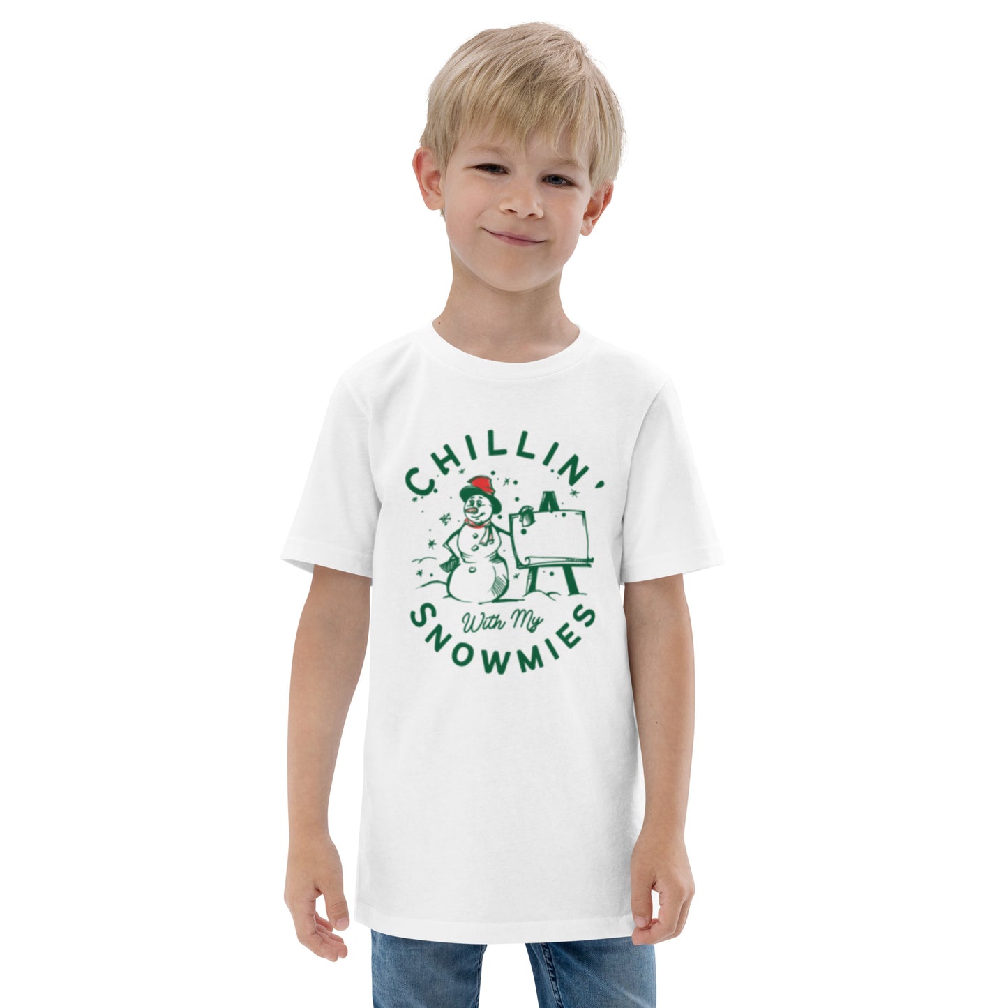 Youth Christmas Chillin' Snowman Jersey T-Shirt